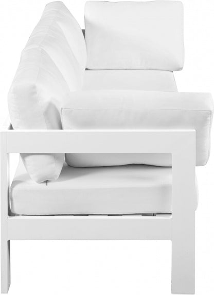Meridian Furniture - Nizuc White Water Resistant Fabric Outdoor Patio Modular Sofa - 3Pc - 375White-S90A veiw 3