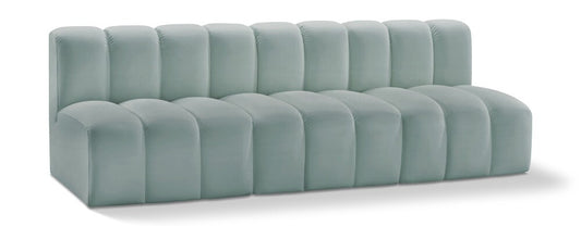 Meridian Furniture - Arc Mint Green Vegan Leather Modular Sofa - 3Pc - 101Mint-S3F veiw 1