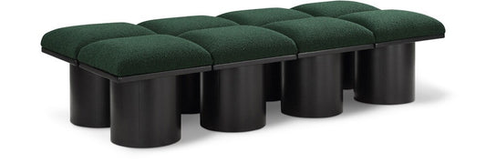 Meridian Furniture - Pavilion Green Boucle Fabric Bench - 8Pc - 466Green-8C veiw 1