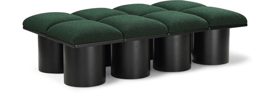 Meridian Furniture - Pavilion Green Boucle Fabric Bench - 8Pc - 466Green-8D veiw 1