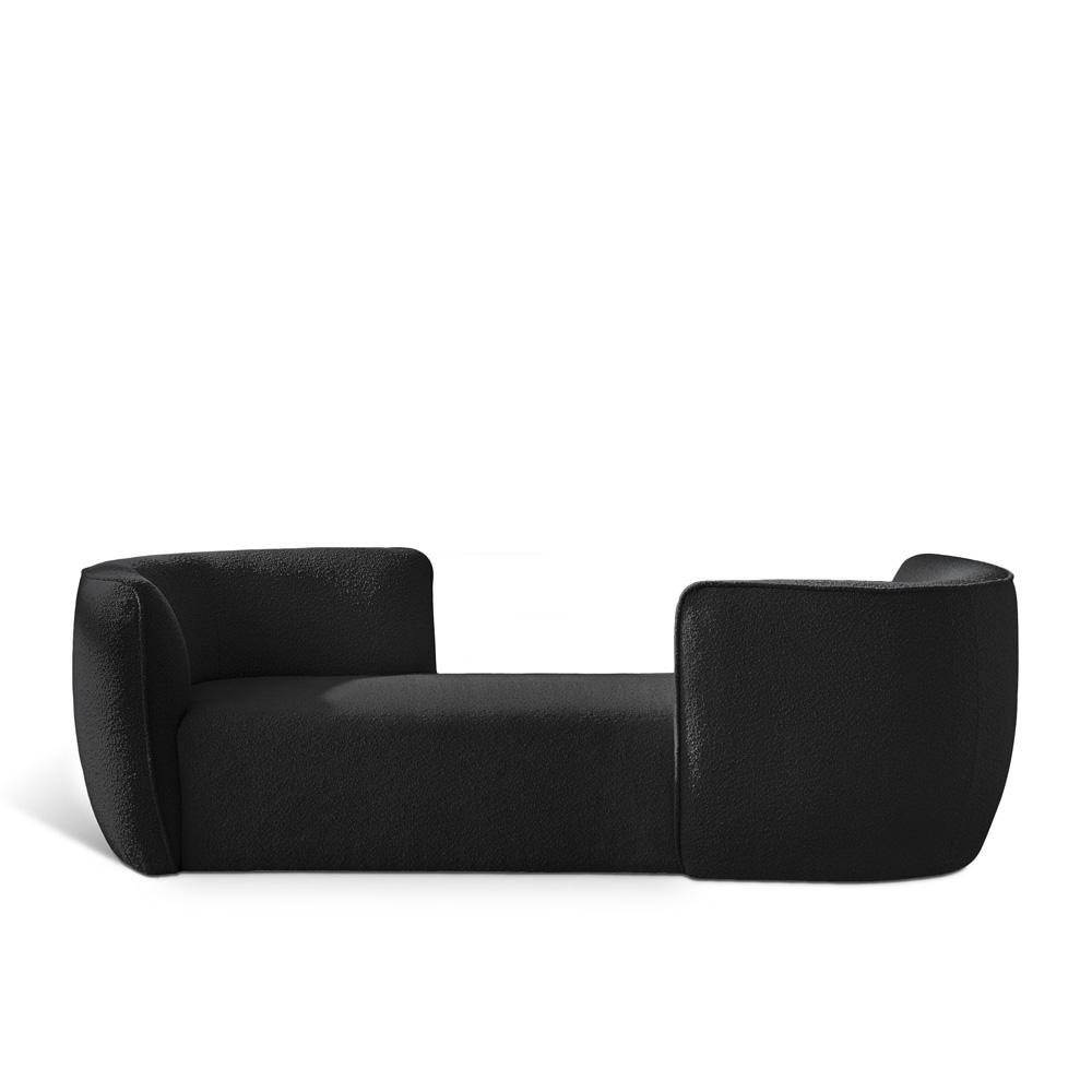 Meridian Furniture - Hilton Black Fabric Chaise - 158Black veiw 1