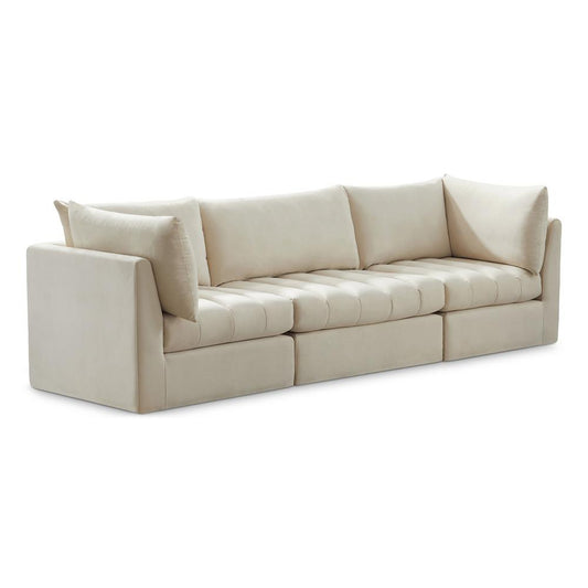 Meridian Furniture - Jacob Cream Velvet Modular Sofa - 3Pc - 649Cream-S103 veiw 1