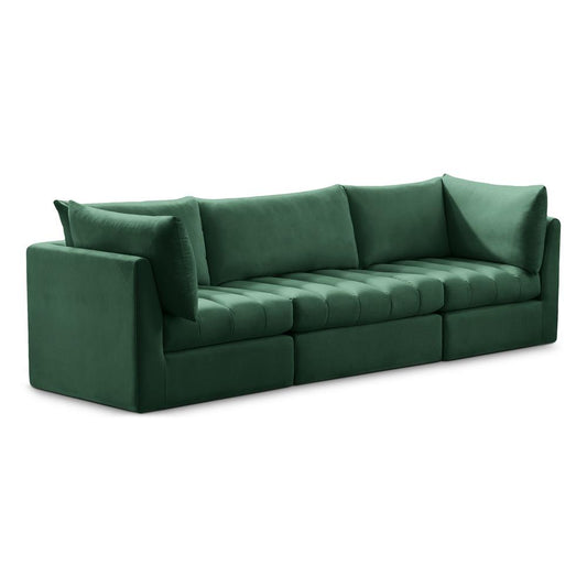 Meridian Furniture - Jacob Green Velvet Modular Sofa - 3Pc - 649Green-S103 veiw 1