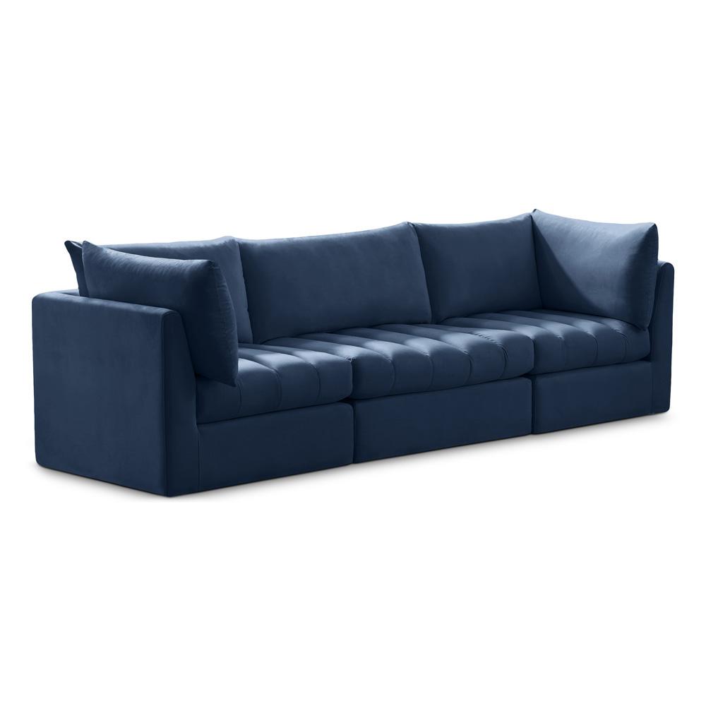 Meridian Furniture - Jacob Navy Velvet Modular Sofa - 3Pc - 649Navy-S103 veiw 1