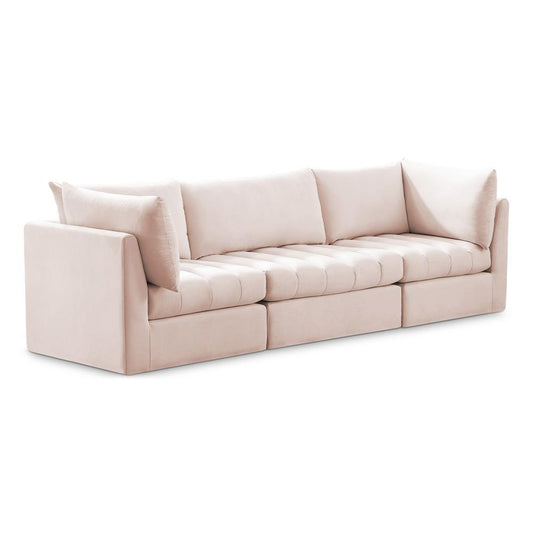 Meridian Furniture - Jacob Pink Velvet Modular Sofa - 3Pc - 649Pink-S103 veiw 1