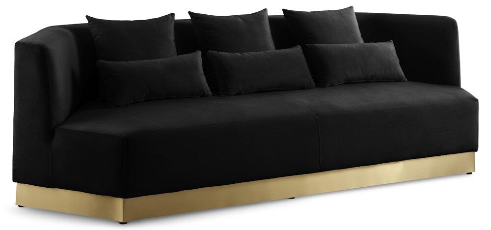 Meridian Furniture - Marquis Black Velvet Sofa - 600Black-S veiw 1