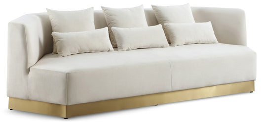 Meridian Furniture - Marquis Cream Velvet Sofa - 600Cream-S veiw 1