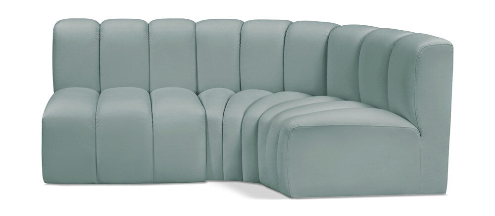 Meridian Furniture - Arc Mint Green Vegan Leather Modular Sofa - 3Pc - 101Mint-S3A veiw 1