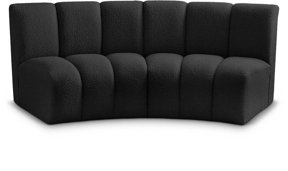 Meridian Furniture - Infinity Black Boucle Fabric 2pc. Modular Sectional - 643Black-2PC veiw 1