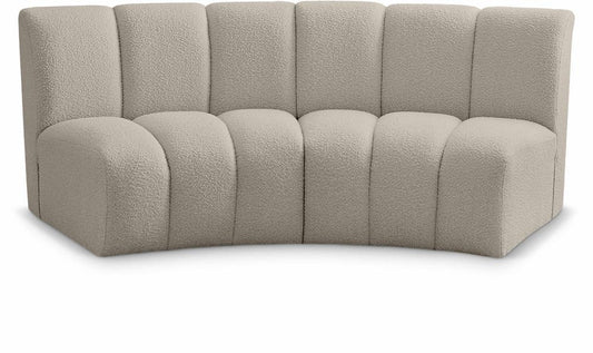 Meridian Furniture - Infinity Brown Boucle Fabric 2pc. Modular Sectional - 643Taupe-2PC veiw 1