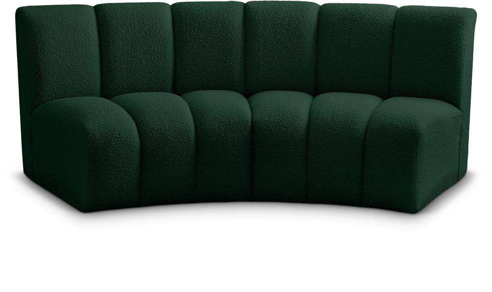 Meridian Furniture - Infinity Green Boucle Fabric 2pc. Modular Sectional - 643Green-2PC veiw 1