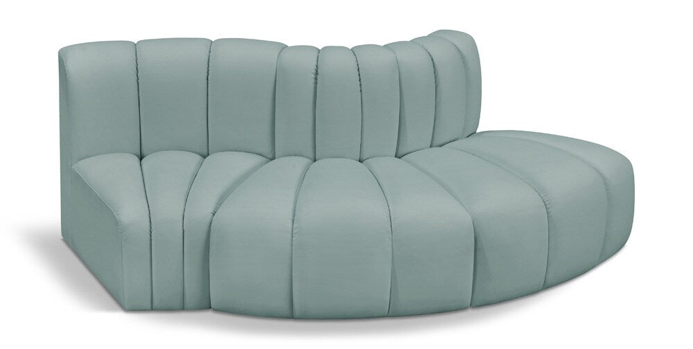 Meridian Furniture - Arc Mint Green Vegan Leather Modular Sofa - 3Pc - 101Mint-S3E veiw 1