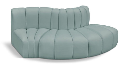 Meridian Furniture - Arc Mint Green Vegan Leather Modular Sofa - 3Pc - 101Mint-S3E veiw 1