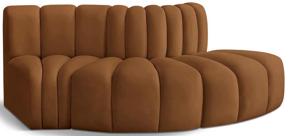 Meridian Furniture - Arc Saddle Velvet Modular Sofa - 3Pc - 103Saddle-S3E veiw 1