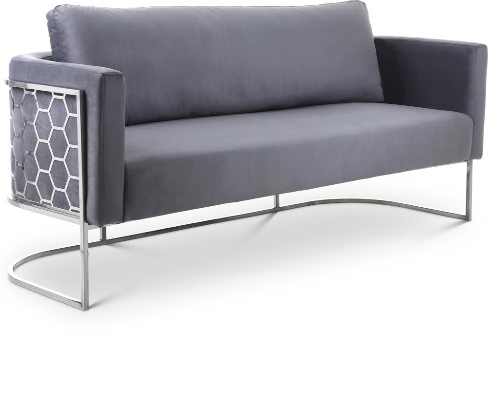 Meridian Furniture - Casa Grey Velvet Sofa - 691Grey-S veiw 1