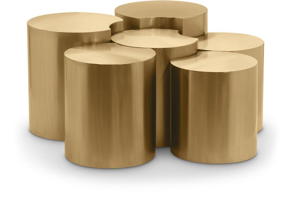 Meridian Furniture - Dimple Gold Coffee Table - 6Pc - 99081Gold-6A veiw 1
