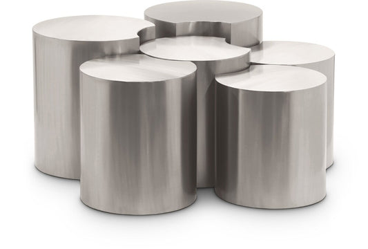 Meridian Furniture - Dimple Silver Coffee Table - 6Pc - 99081Silver-6A veiw 1