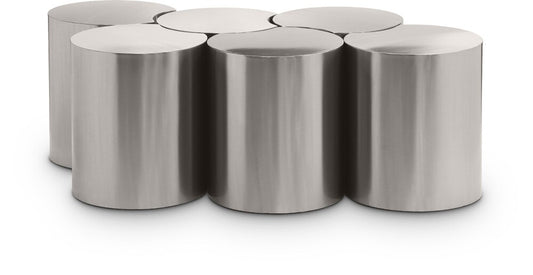 Meridian Furniture - Dimple Silver Coffee Table - 6Pc - 99081Silver-6C veiw 1