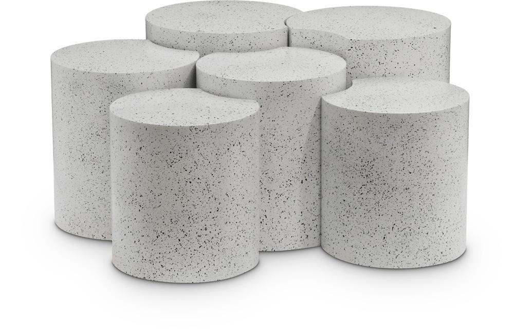 Meridian Furniture - Dimple White Coffee Table - 6Pc - 99084White-6A veiw 1