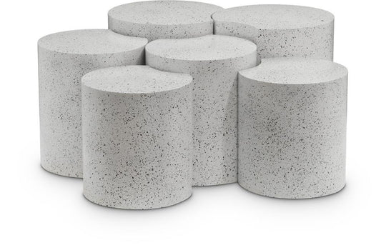 Meridian Furniture - Dimple White Coffee Table - 6Pc - 99084White-6A veiw 1