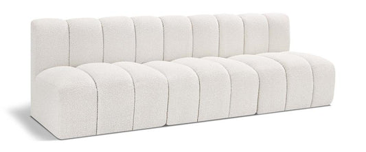 Meridian Furniture - Arc Cream Boucle Fabric Modular Sofa - 3Pc - 102Cream-S3F veiw 1