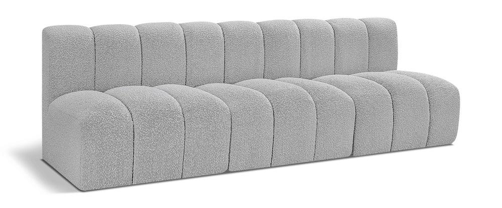 Meridian Furniture - Arc Grey Boucle Fabric Modular Sofa - 3Pc - 102Grey-S3F veiw 1