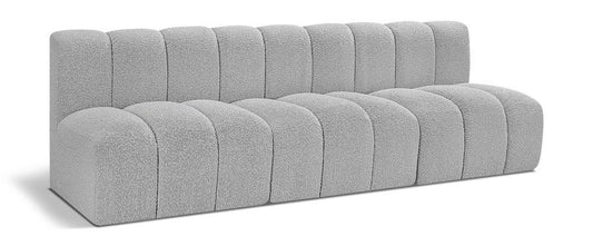 Meridian Furniture - Arc Grey Boucle Fabric Modular Sofa - 3Pc - 102Grey-S3F veiw 1