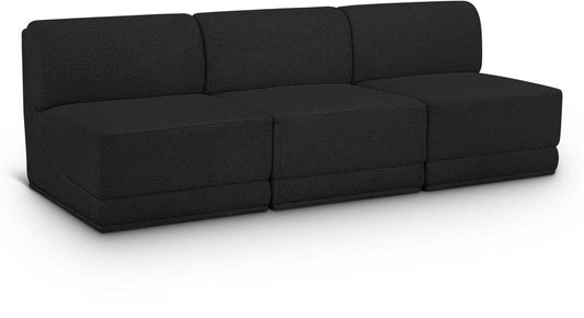 Meridian Furniture - Ollie Black Boucle Fabric Modular Sofa - 3Pc - 118Black-S90 veiw 1