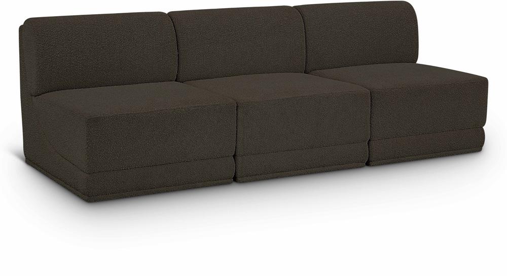Meridian Furniture - Ollie Brown Boucle Fabric Modular Sofa - 3Pc - 118Brown-S90 veiw 1