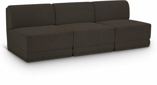 Meridian Furniture - Ollie Brown Boucle Fabric Modular Sofa - 3Pc - 118Brown-S90 veiw 1