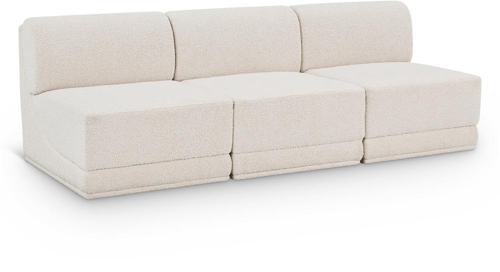Meridian Furniture - Ollie Cream Boucle Fabric Modular Sofa - 3Pc - 118Cream-S90 veiw 1