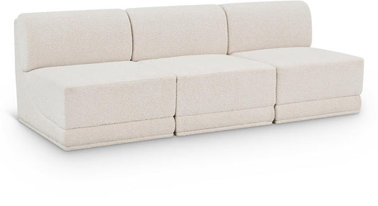 Meridian Furniture - Ollie Cream Boucle Fabric Modular Sofa - 3Pc - 118Cream-S90 veiw 1