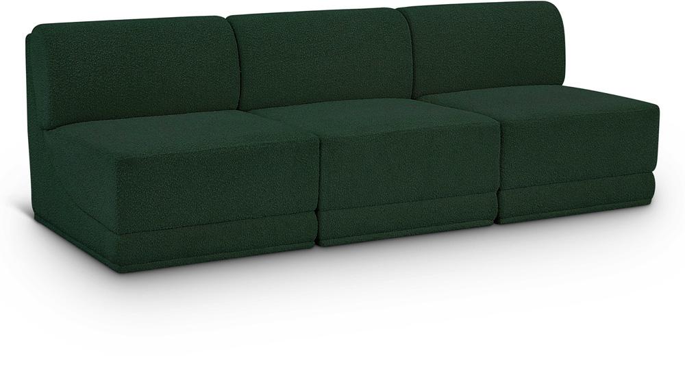 Meridian Furniture - Ollie Green Boucle Fabric Modular Sofa - 3Pc - 118Green-S90 veiw 1