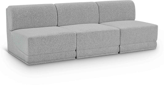 Meridian Furniture - Ollie Grey Boucle Fabric Modular Sofa - 3Pc - 118Grey-S90 veiw 1