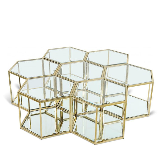 Meridian Furniture - Sei Brushed Gold Coffee Table - 7pc - 205-CT-7PC veiw 1