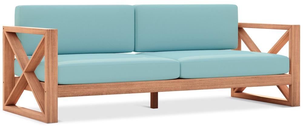 Meridian Furniture - Anguilla Blue Water Resistant Fabric Outdoor Sofa - 352SeaBlue-S veiw 1