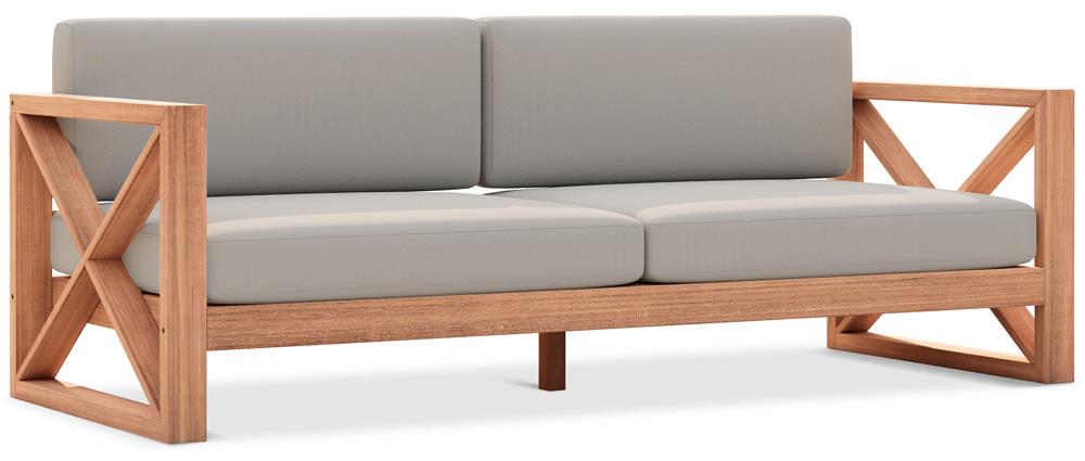 Meridian Furniture - Anguilla Grey Water Resistant Fabric Outdoor Sofa - 352Grey-S veiw 1