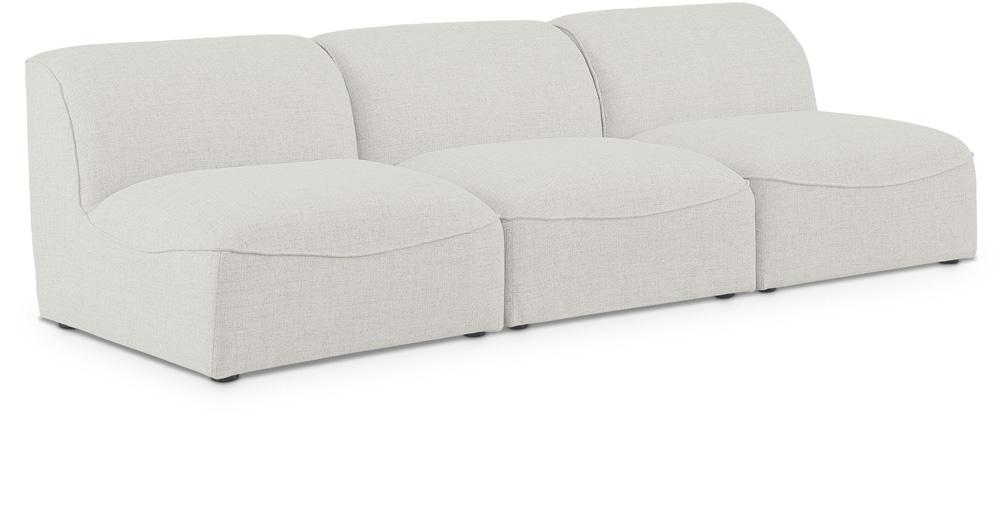 Meridian Furniture - Miramar Cream Durable Linen Textured Modular Sofa - 3Pc - 683Cream-S99 veiw 1