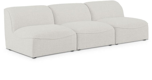 Meridian Furniture - Miramar Cream Durable Linen Textured Modular Sofa - 3Pc - 683Cream-S99 veiw 1