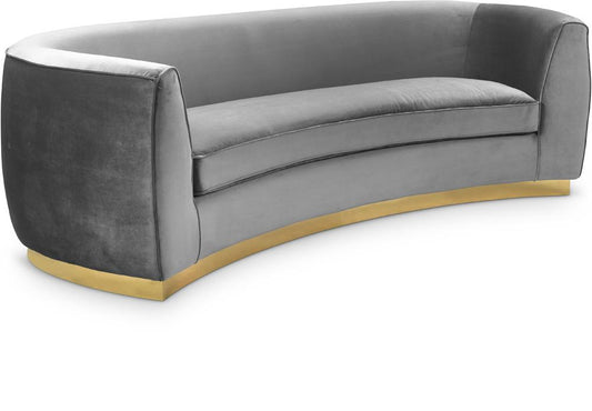 Meridian Furniture - Julian Grey Velvet Sofa - 620Grey-S veiw 1