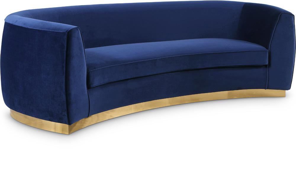 Meridian Furniture - Julian Navy Velvet Sofa - 620Navy-S veiw 1