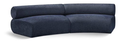 Meridian Furniture - Bale Navy Chenille Fabric Modular Sofa - 2Pc - 114Navy-S2A veiw 1