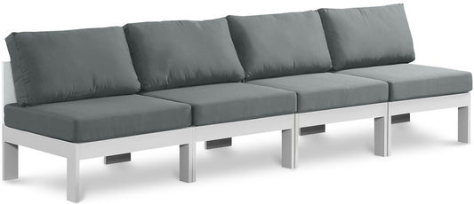 Meridian Furniture - Nizuc Grey Water Resistant Fabric Outdoor Patio Modular Sofa - 4Pc - 375Grey-S120B veiw 1