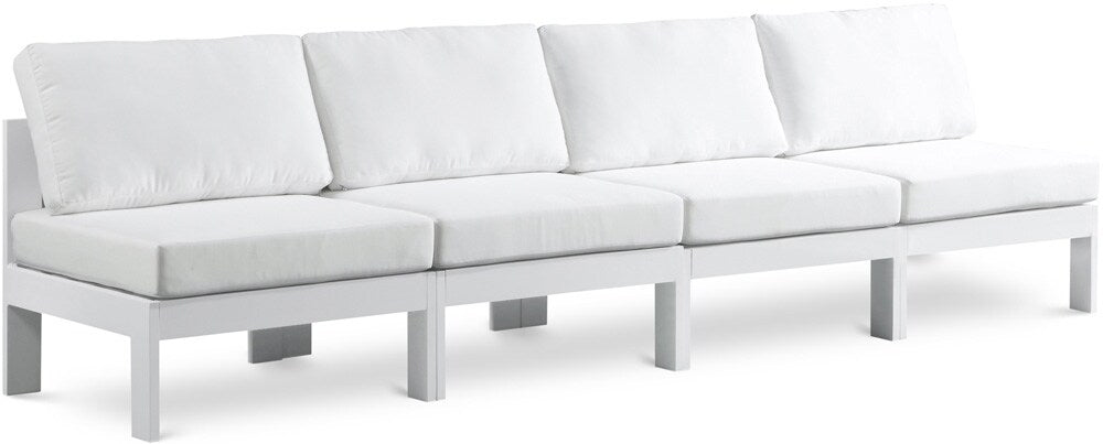 Meridian Furniture - Nizuc White Water Resistant Fabric Outdoor Patio Modular Sofa - 4Pc - 375White-S120B veiw 1