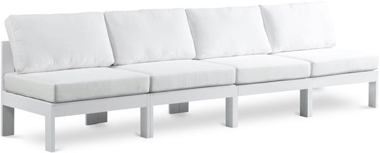 Meridian Furniture - Nizuc White Water Resistant Fabric Outdoor Patio Modular Sofa - 4Pc - 375White-S120B veiw 1