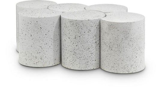 Meridian Furniture - Dimple White Coffee Table - 6Pc - 99084White-6C veiw 1