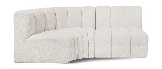 Meridian Furniture - Arc Cream Boucle Fabric Modular Sofa - 3Pc - 102Cream-S3A veiw 1