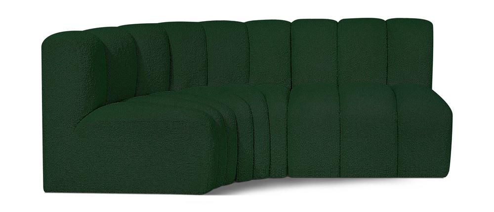 Meridian Furniture - Arc Green Boucle Fabric Modular Sofa - 3Pc - 102Green-S3A veiw 1