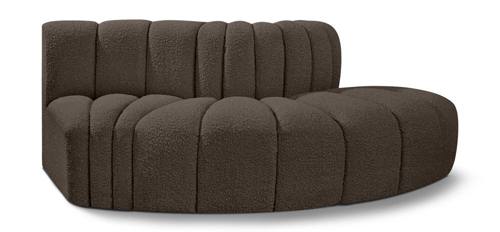 Meridian Furniture - Arc Brown Boucle Fabric Modular Sofa - 3Pc - 102Brown-S3E veiw 1