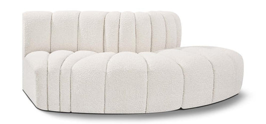 Meridian Furniture - Arc Cream Boucle Fabric Modular Sofa - 3Pc - 102Cream-S3E veiw 1